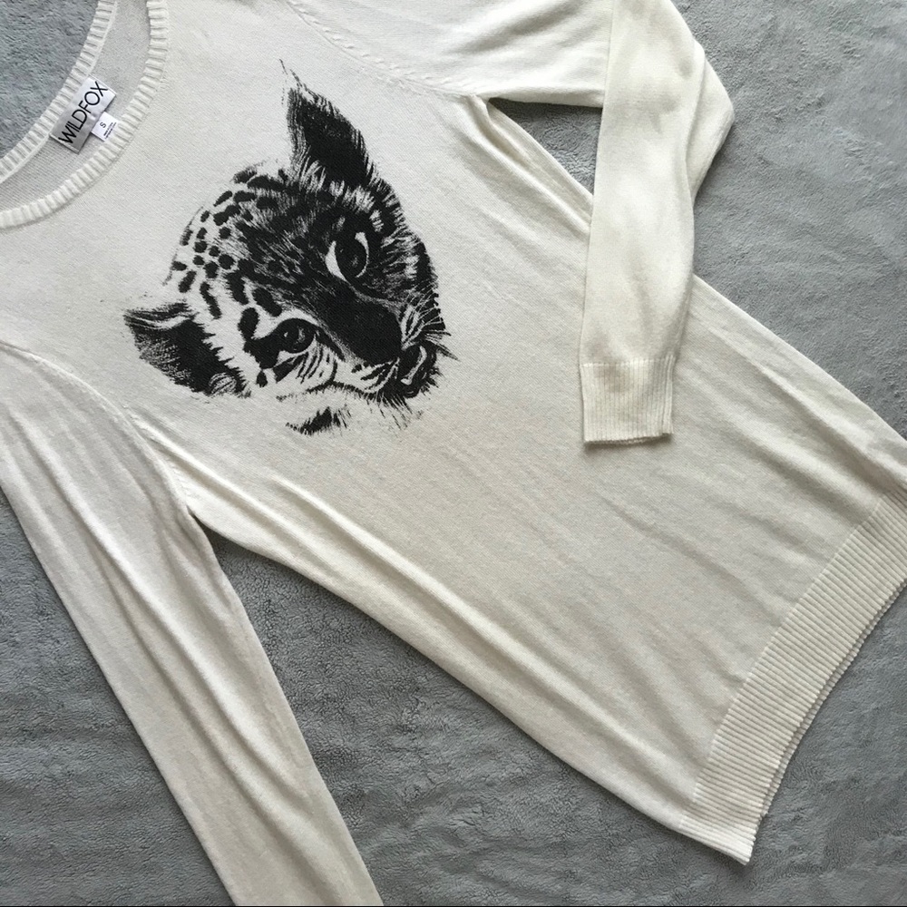 Wildfox Cheetah Cub Angora Sweater Tunic Dress